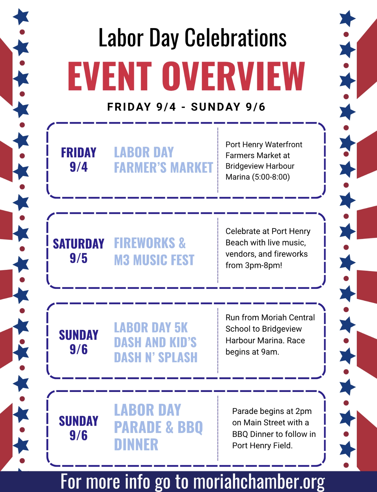 moriah labor day event flyer